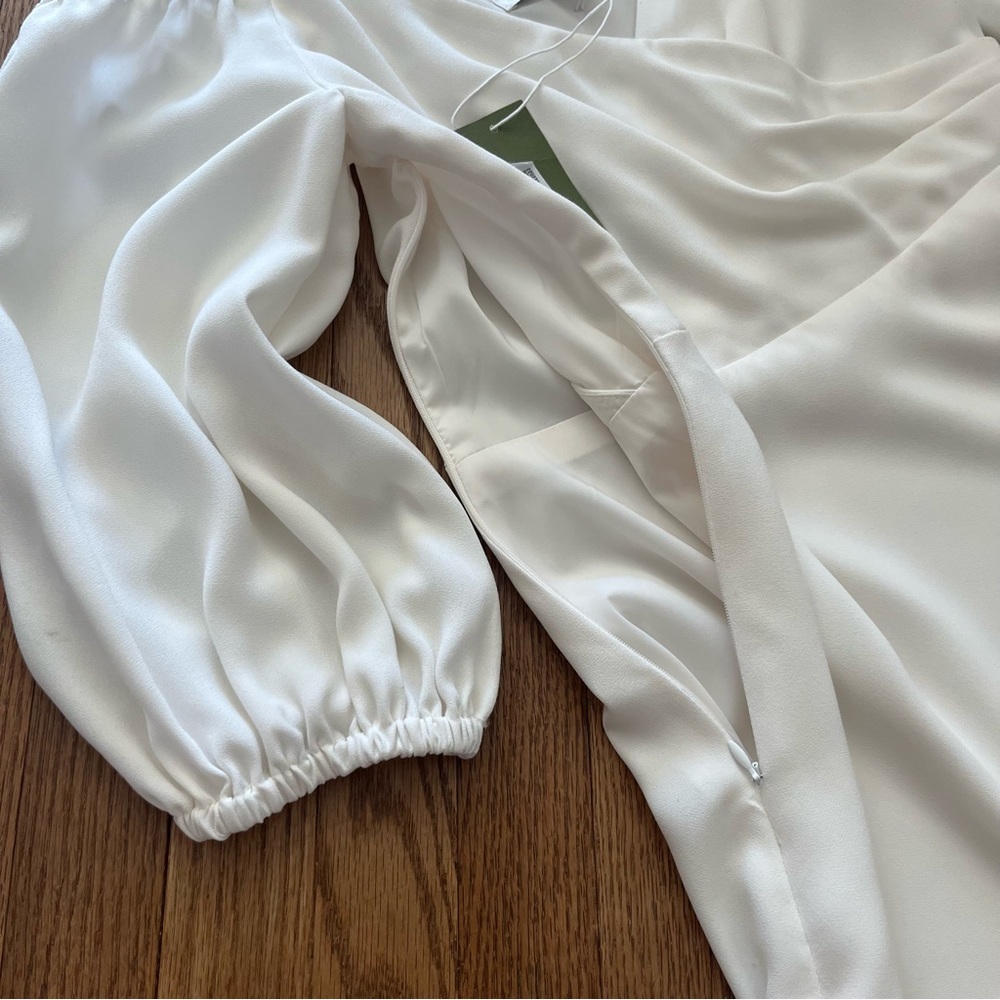 Trina Turk Sonora Sunrise White Dress On/Off Shoulders Spaghetti Straps Size 2 - Picture 6 of 11